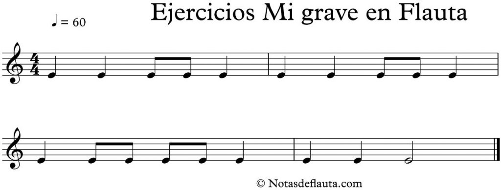 ejercicios para nota mi en flauta