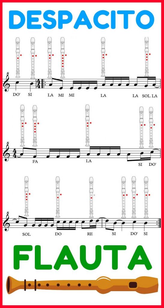 despacito flauta dulce notas musicales