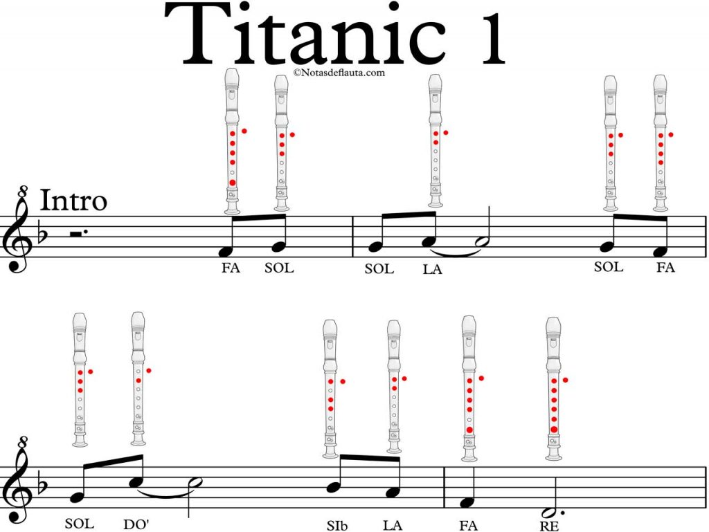 notas de flauta titanic