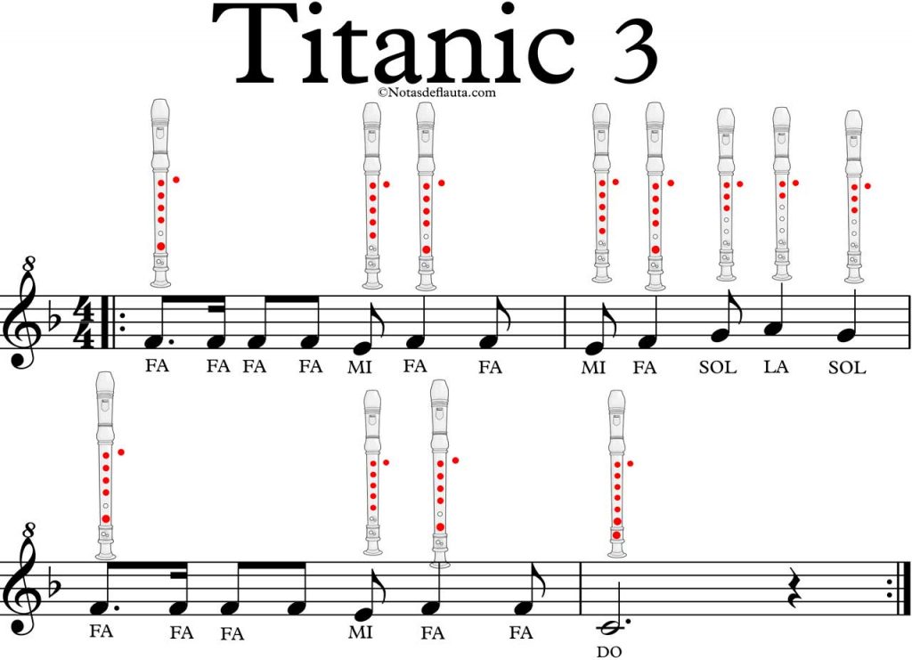 notas de flauta el titanic