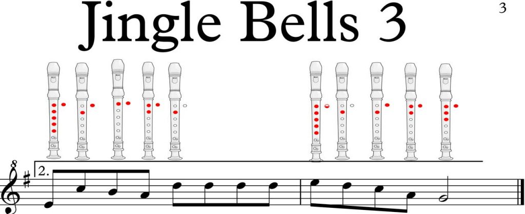 partitura de navidad para flauta dulce con notas