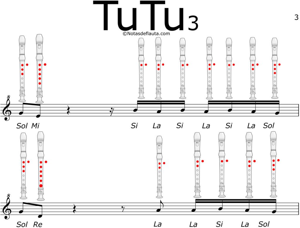 tutu en la flauta dulce